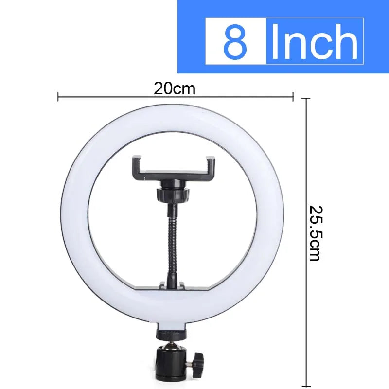 6-12" Selfie Ring Light Photography Led Rim 14 inch Lamp Tripod Stand Ringlight For Live Video Streaming