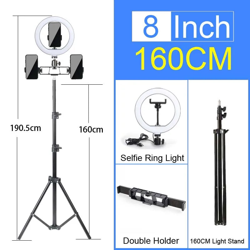 6-12" Selfie Ring Light Photography Led Rim 14 inch Lamp Tripod Stand Ringlight For Live Video Streaming